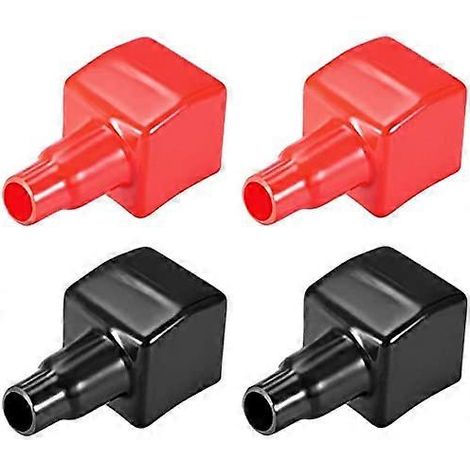 Gaines isolantes en PVC pour bornes de batterie, câble de 15 mm², carré de 40 mm, rouge et noir, 2 paires (1/3)