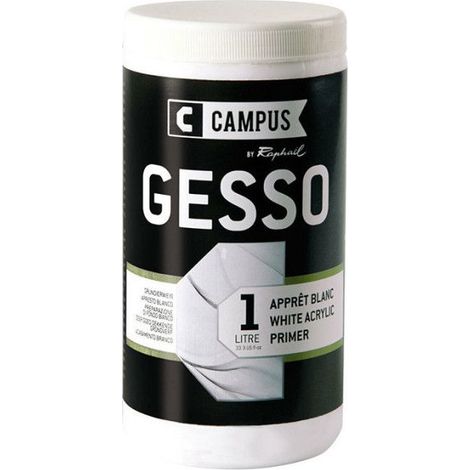 Gesso - Blanc - Pour préparer une toile ou un support - 1L - Campus