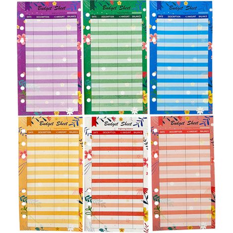 24 feuilles de budget à motifs mignons pour classeur budgétaire A6, feuilles de suivi des dépenses, carte de planification financière (1/5)
