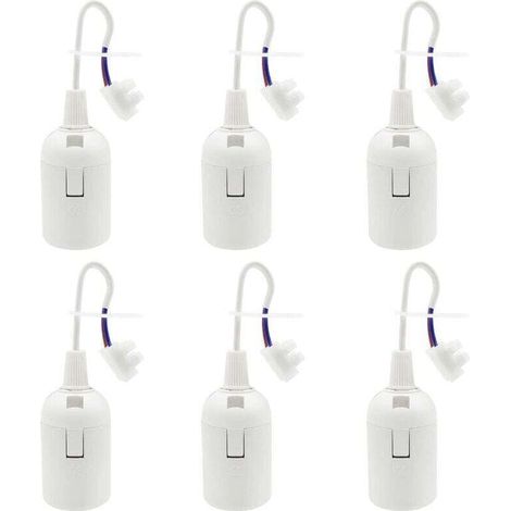 Pièces Douille E27 Support D'ampoule 4A 250V Douille Chantier pour Ampoules à Incandescence et Ampoules LED ou Industrie (max.60W/ Blanc) - Crezuo (1/4)