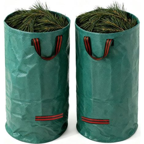 Dailygoods Gartenabfallsack 120 l 2er Set Faltbar Stabile Griffe Leicht Robustes Material Abfallsack (1/5)