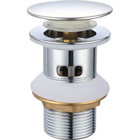 CSPARKV Perforé - Bonde de Lavabo Pop-up sans Trop-plein, Vidage Clapet Push Open Pour Lavabo en Laiton, Chromé (1/3)