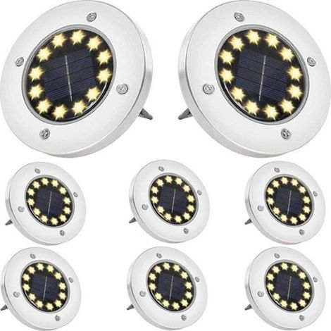 HONORNIC - 12 LED Outdoor Solar Garden Lights, Waterproof Solar Garden Lights for Patio (1/3)