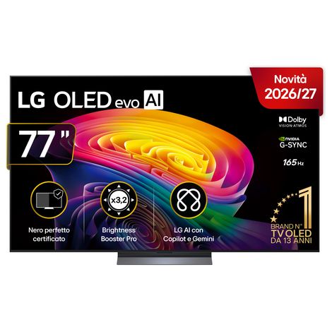 LG OLED evo AI 77'' Serie C6 OLED77C65LA, 4K, Hyper Radiant Color, Processore α11 Gen3, VRR 165Hz,G-Sync, SMART TV 2026