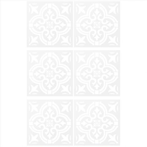 pochoirs à peindre soi-même (30 x 30 cm) à motif floral vintage pour carrelage, murs, sols et meubles - JBMEDIA (1/4)