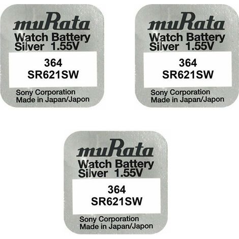 .3 piles MURATA 364 SR621SW.
.
.
.