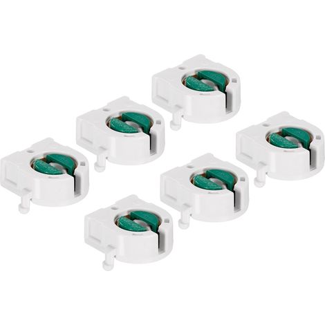 T8 Lampe Support Prise, 6 Paquet Non-Shunté Light Prise G13 Base pour LED Fluorescent Tube Rechange, Blanc Vert (1/4)