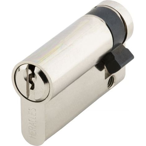 Demi-cylindre européen 5 goupilles 5G 10x55mm pour fermeture anti-panique laiton nickelé 3 clés - - C100114 (1/3)
