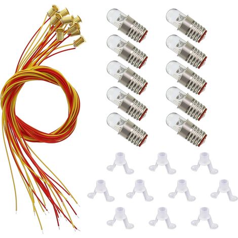 Lot de 10 ampoules LED à vis et socle E5 E5.5 12 V-14 V Blanc chaud (1/5)