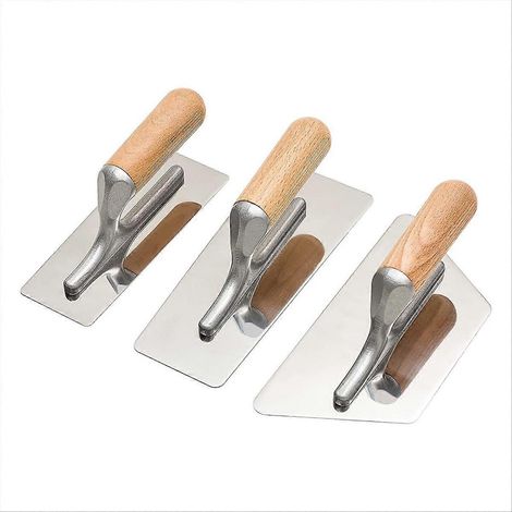 Ensemble de 3 truelles vénitiennes en acier inoxydable poli pour plâtrerie et finition, outils à main (1/5)
