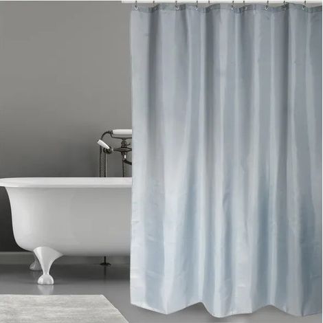 Tenda da doccia in poliestere grigio chiaro 180 x 200 cm (1/2)