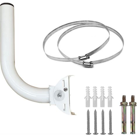 Support de montage pour installation de pont WiFi sans fil, résistant aux intempéries, toit de grenier, tuyau de montage extérieur avec boucles et vis (1/5)