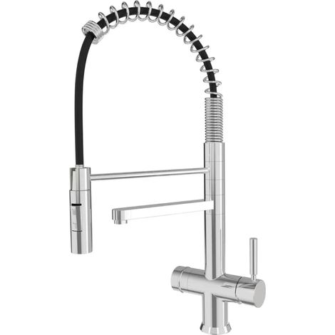 Rubinetto da cucina con Doccetta a molla Shurity 360 3 vie 3/8” Cromo (1/3)