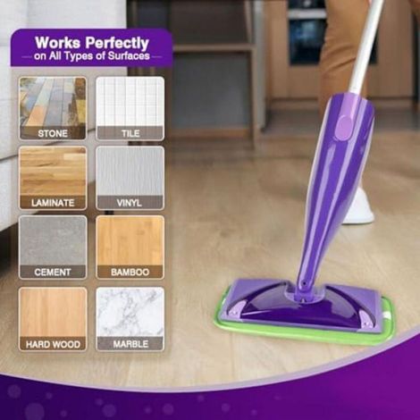 Lingettes Réutilisables 6 Packs, Mop Pads Microfibres pour Sols Secs ou Humides (Violet) ENEVAOCT (1/4)