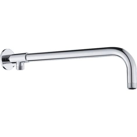 CSPARKV 50cm Montage Mural Bras de Douche Tuyau de cuivre tube Chrome Fini，Accessoires Tube Bras de Tête de Douche Support en Cuivre,pour Salle de Bains Pommeaux
