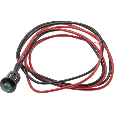 Rs Pro – Voyant LED lumineux vert 8mm – Tension 12V c.c. – Indicateur proéminent noir pour applications d'indication – Intensité 20mA (1/2)