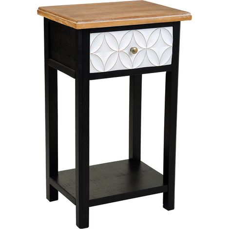 Mesita de madera con 2 cajon y 1 balda 48x35x82 (1/5)