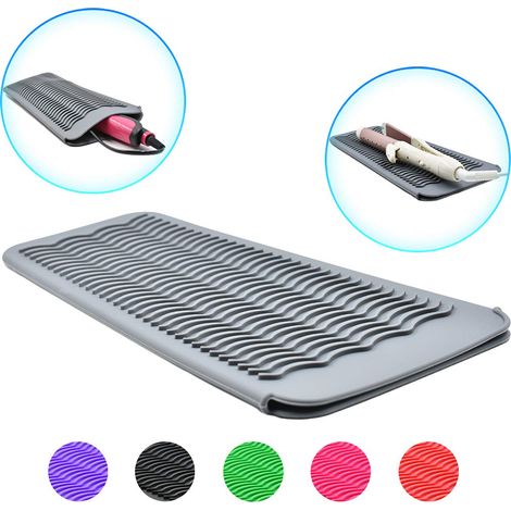 Pochette de voyage en silicone résistante à la chaleur pour fer à boucler, lisseur et outils de coiffure (1/5)