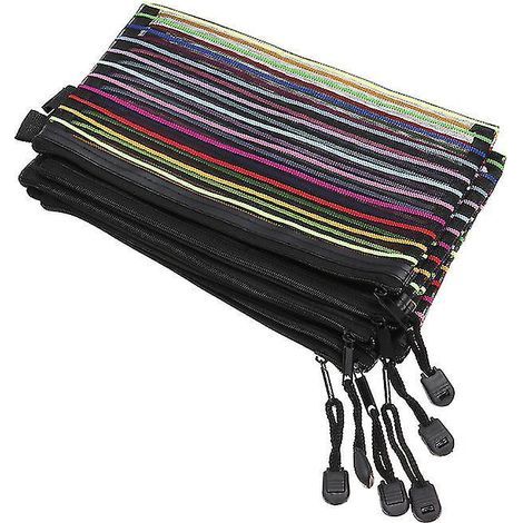 Lot de 12 sacs de rangement en filet avec fermeture éclair (1/3)