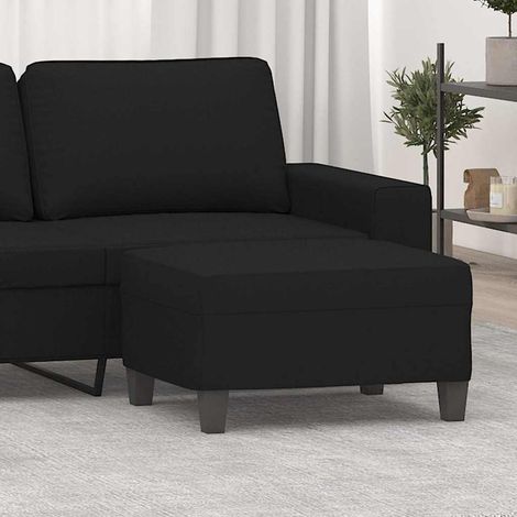 Repose-Pieds pour Salon ou Chambre - Tabouret Pouf Noir 70x55x41 cm Tissu microfibre BV624523 - BonneVie (1/5)