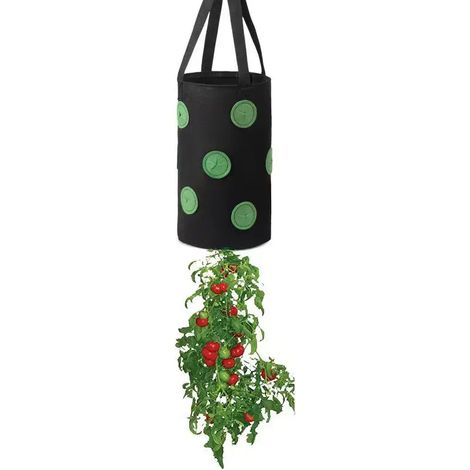 Sac de plantation de tomates suspendu multifonctionnel en feutre noir à 13 trous (1/2)