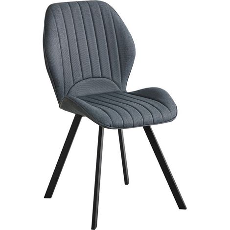Pack de 4 sillas Md-Denver tapizadas en tejido gris marengo, 91cm(alto) 48cm(ancho) 55cm(fondo) (1/5)