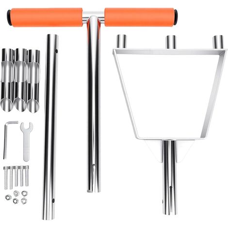Aérateur Manuel de Noyau de Pelouse en Acier Inoxydable à 3 Dents Creuses, Aérateur Anti-Obstruction traité Thermiquement, Outil Ergonomique d'entretien de Pelouse Semi-as (1/5)