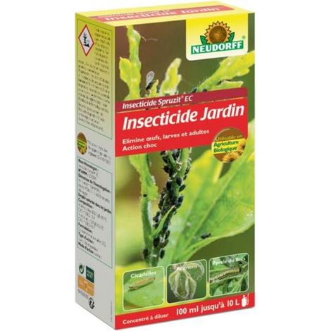 Insecticide biologique concentré 100ml – Efficace contre pucerons et araignées rouges – Utilisable en agriculture biologique – Mode d'action contact et asphyxie – Neudorff