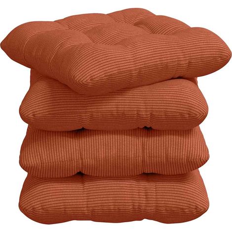 Maison Exclusive - Cojines para asiento 4 pcs Rojo Naranja 40 x 4