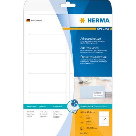 Etiquetas de dirección HERMA 8842 blancas 88,9 x 46,6 mm