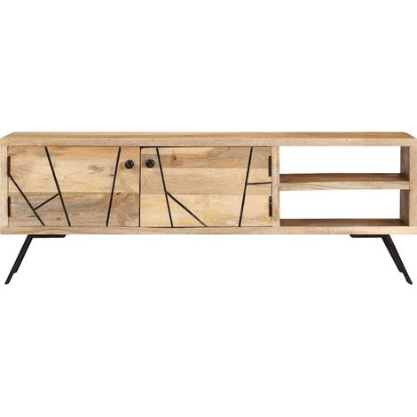Maison Exclusive - TV-Schrank 110x30x40 cm Mango Massivholz (1/5)