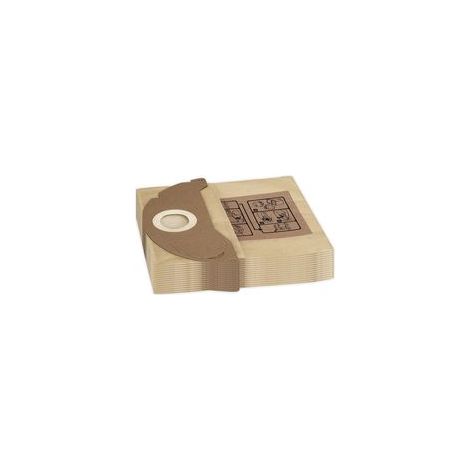 Lot de 10 sacs filtrants en papier pour l'aspirateur eau et poussière Karcher WD2 - pour remplacer la pièce numéro 6.904-322. (1/5)
