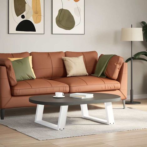vidaXL Coffee Table Legs U-Shaped 2 pcs White 60x(30-31) cm Steel (1/5)
