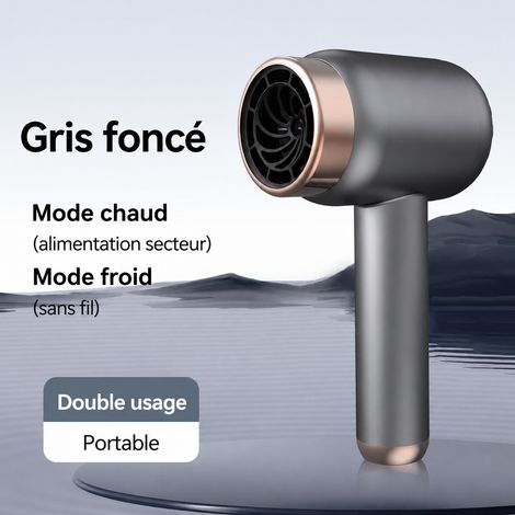 Sèche-cheveux sans fil et sur secteur 1000W ionique gris foncé prise UE gris réf 8163 500 g – Livraison gratuite