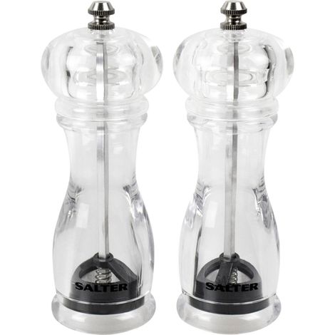 Moulin à poivre et sel moderne en céramique dure diamant, mécanisme rotatif et meulage, moulin réglable pour moudre fin à grossier, plastique (1/5)