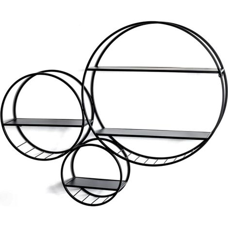 Étagère Murale Design "Tokyo" 90cm Noir (1/3)