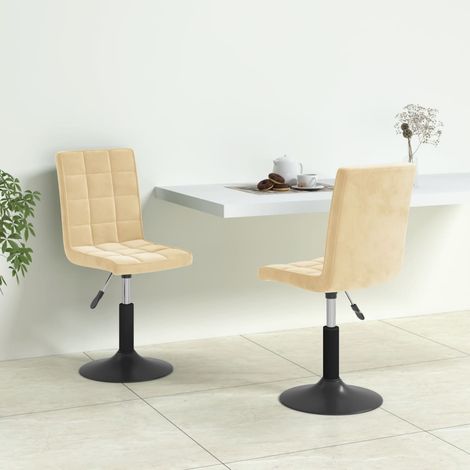 Esszimmerstühle 2 Stk. Drehbar Creme Samt vidaXL655108 (1/5)