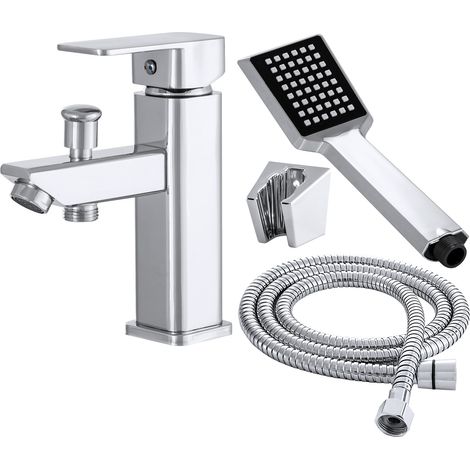 Mitigeur Lavabo avec Douchette et Pommeau de Douche CARO Chromé – Ensemble Complet Moderne et Pratique (1/5)