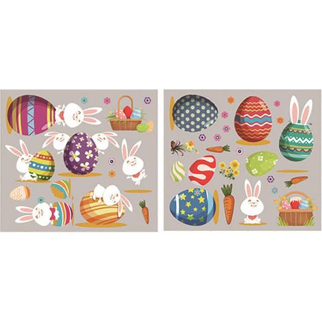 Stück Osterdekorationen Fensteraufkleber Hase Eier Wandaufkleber (1/5)