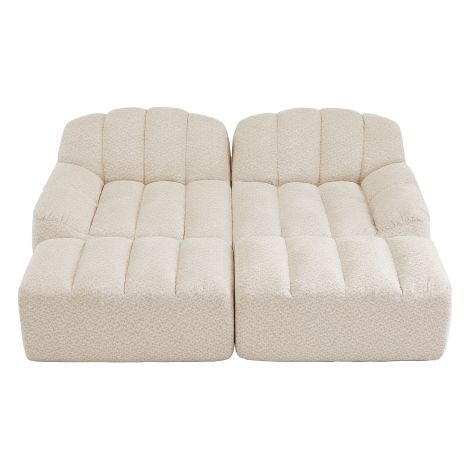 Canapé Modulable Sans Armature Mousse 32D Antidérapant Tissu Doux Beige (1/5)