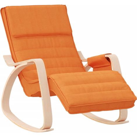 vidaXL Rocking Chair Dark Yellow Fabric