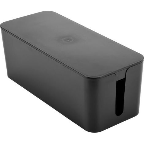 Boîte de gestion des câbles, boîte de rangement pour câbles, pour dissimuler les prises de courant, convient à une utilisation à domicile/au bureau (noir). (1/2)