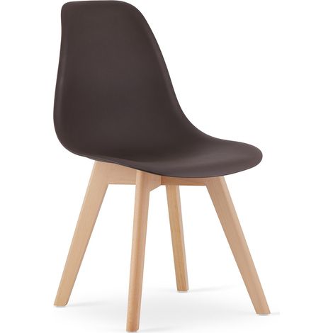 Sedia Kito marrone caffè con gambe in faggio (1/5)