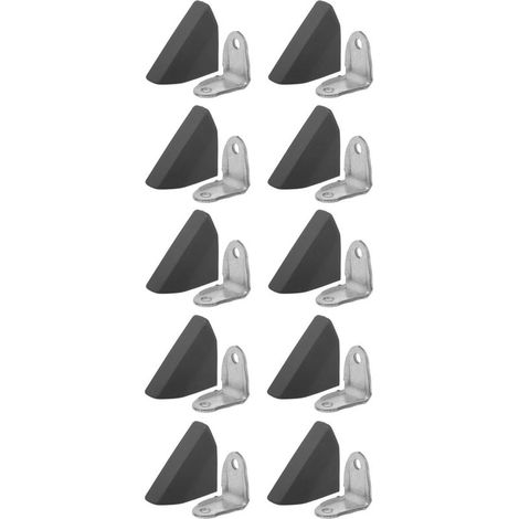 10x Metall-Montagewinkel mit Kunststoffabdeckung, Eckverbinder, Möbeldeckel, Schrank-, Regalkappe, Verbindung, Schwarz (1/2)