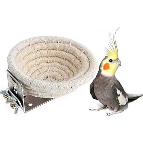 Nid d'oiseau en corde de coton pour cage abri tissé pour perruche canari inséparable calopsitte (1/5)