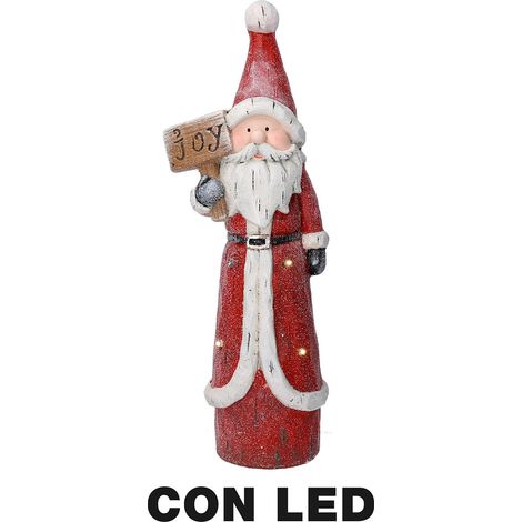 Pupazzo Babbo Natale in Resina con Led rosso cm 19x14xh55,5 (1/3)