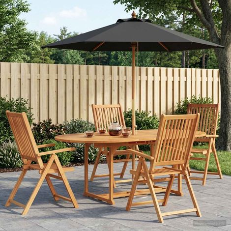vidaXL Outdoor Dining Set with Parasol 6 pcs 4-Seaters (1/5)