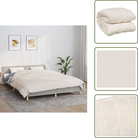 Couverture lestée Crème clair 220x230 cm 15 kg Tissu - Couverture Lestée - Couverture Poids - Literie - Sommeil Profond - Relaxation (1/5)