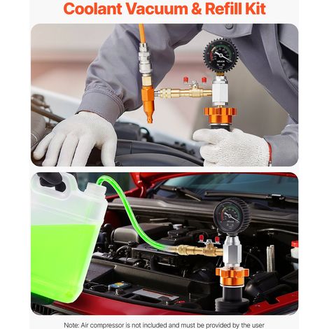 Kit de Recharge de Liquide de Refroidissement avec Coffret, Outil de Remplissage du Système de Refroidissement Automobile avec Mano… (1/5)