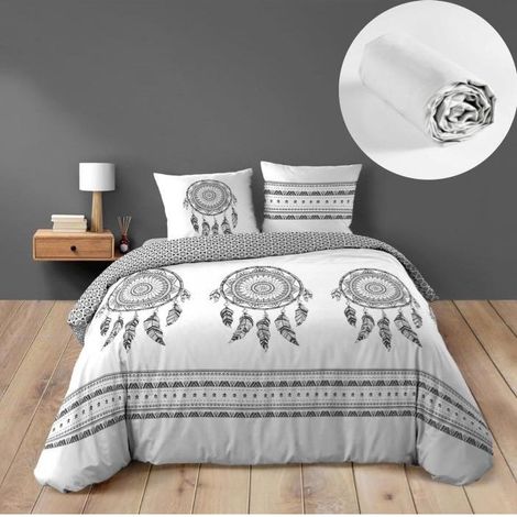 Pack Housse de couette 260 x 240 cm rêve indien + drap housse 160x200 cm (1/5)